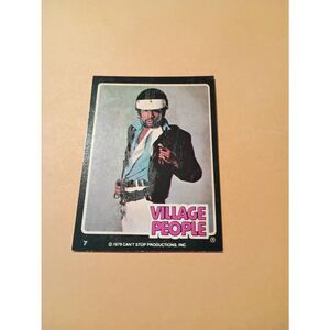 Vintage 1979 Village People Trading Card #7  Disco Era Vintage Music Collectible